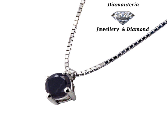 Ciondolo punto luce  con diamanti naturali black 0.10 ct