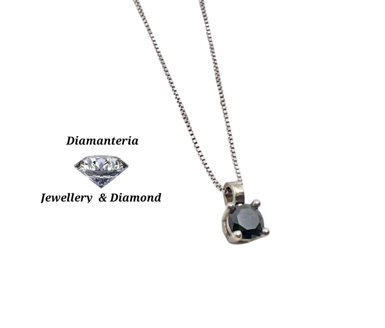 Ciondolo punto luce  con diamanti naturali black 0.10 ct