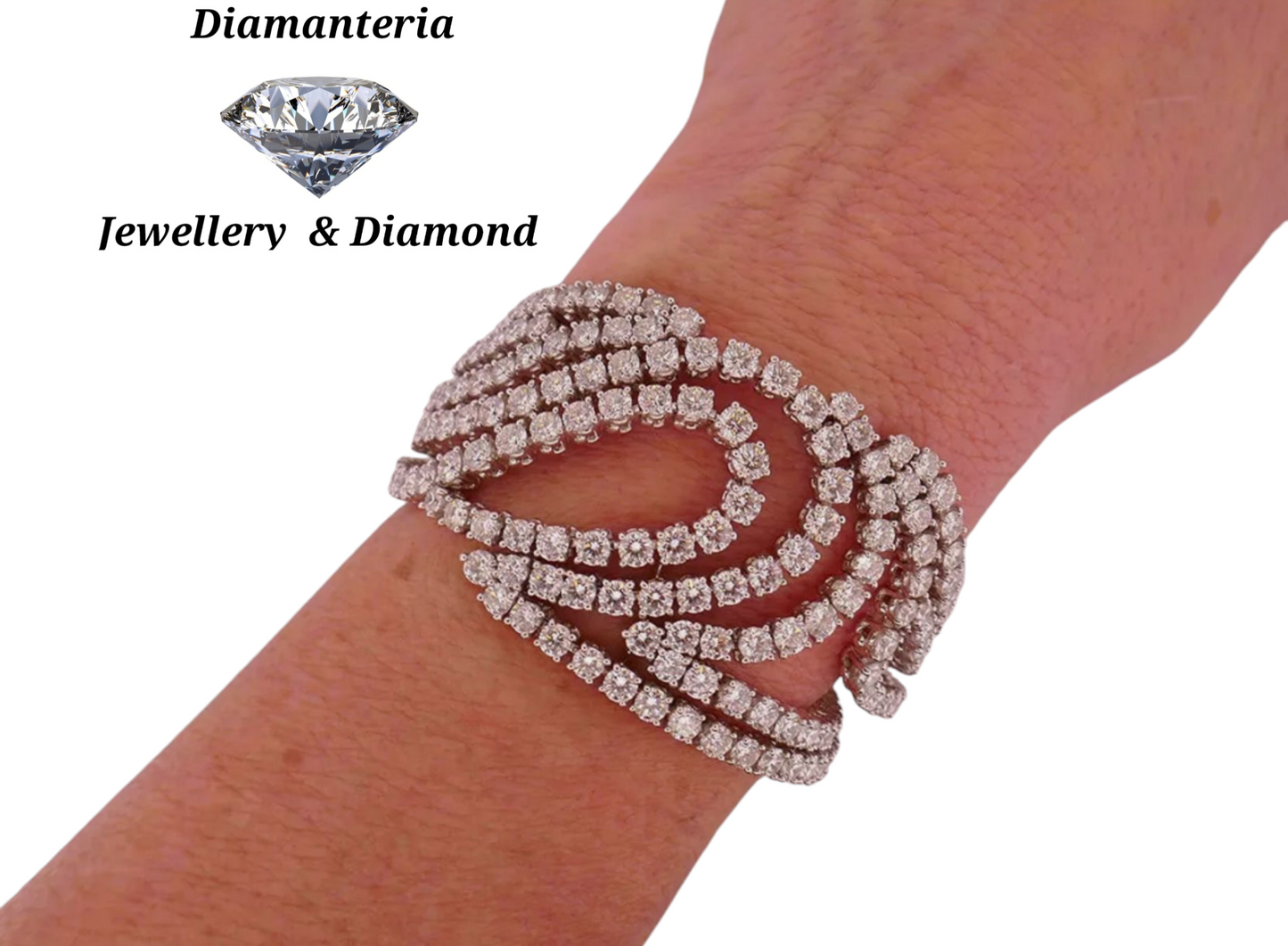 Bracciale tennis oro bianco 18k e diamanti naturali 41ct E F VVS/VS