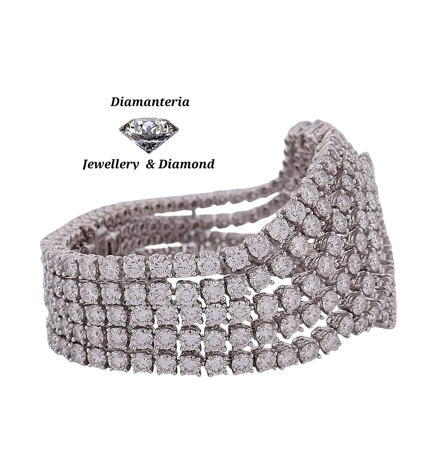 Bracciale tennis oro bianco 18k e diamanti naturali 41ct E F VVS/VS