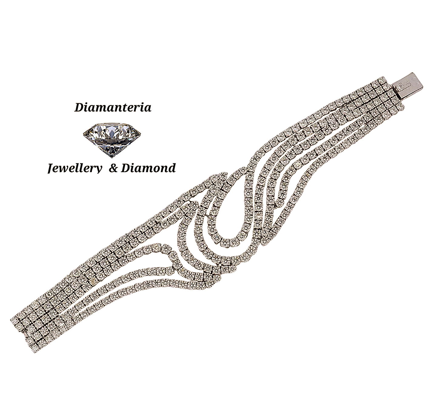 Bracciale tennis oro bianco 18k e diamanti naturali 41ct E F VVS/VS