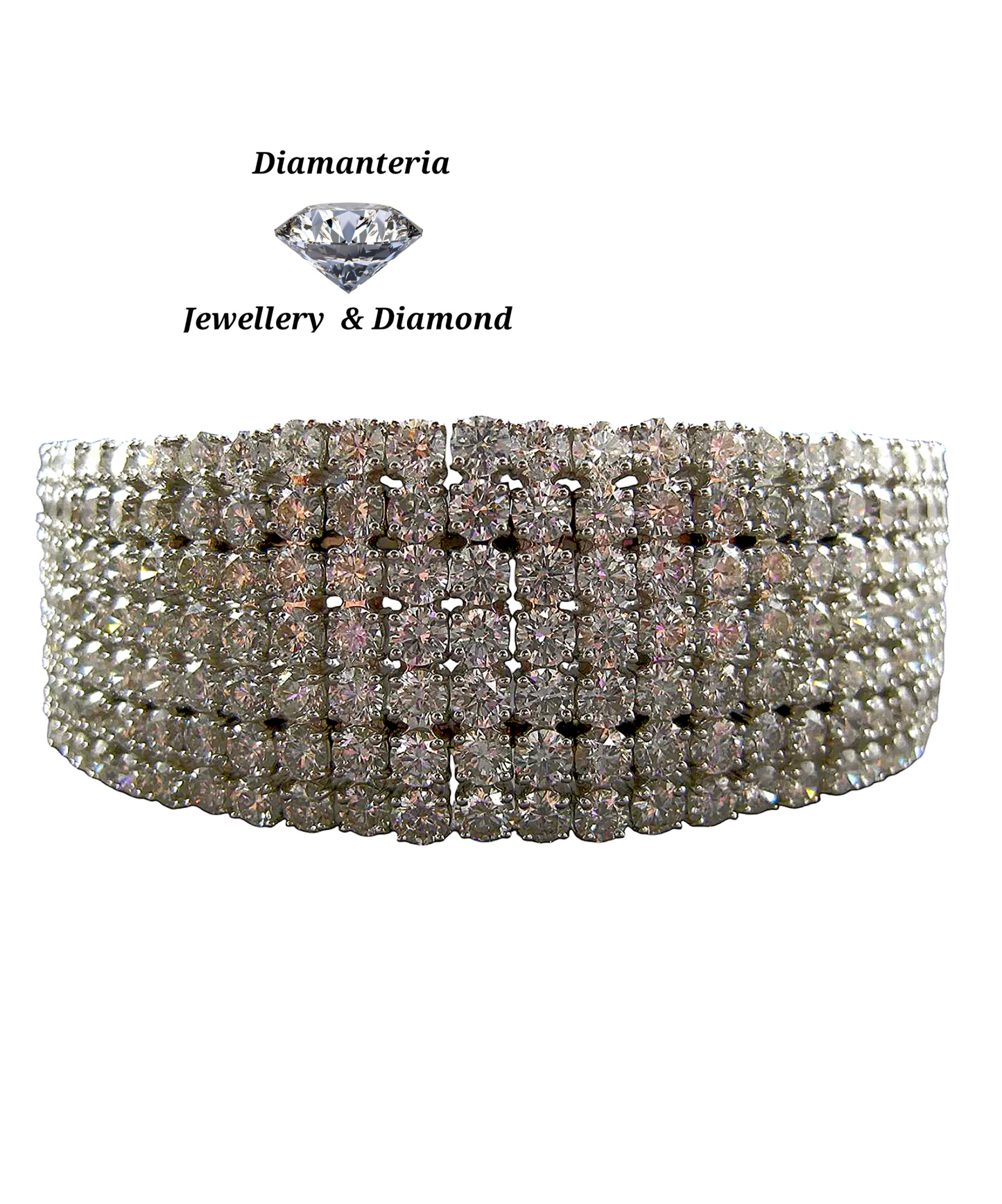 Bracciale tennis oro bianco e diamanti naturali 45 ct