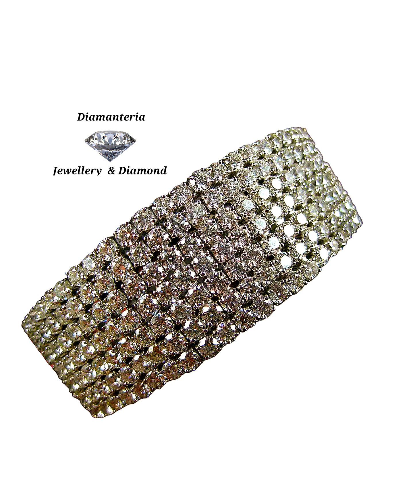 Bracciale tennis oro bianco e diamanti naturali 45 ct