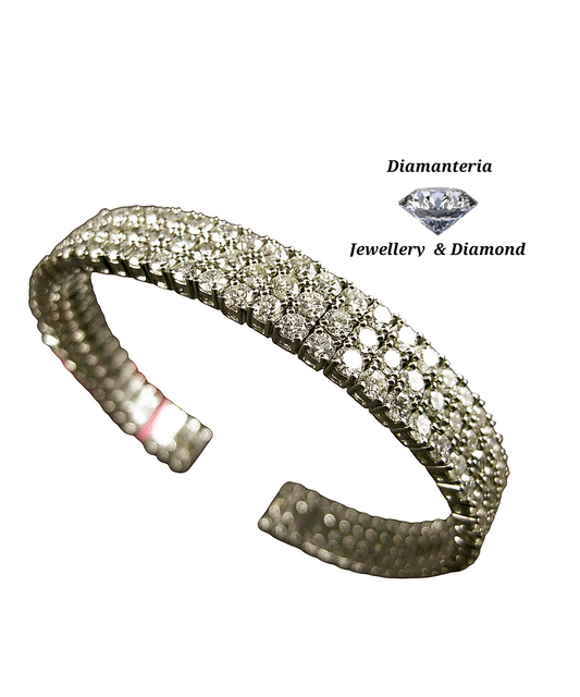 Bracciale tennis oro bianco e diamanti naturali 36 ct