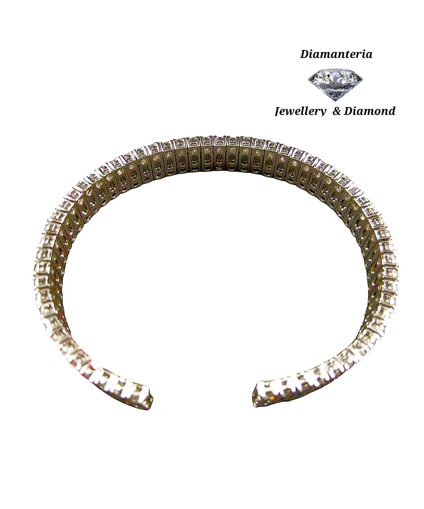 Bracciale tennis oro bianco e diamanti naturali 36 ct