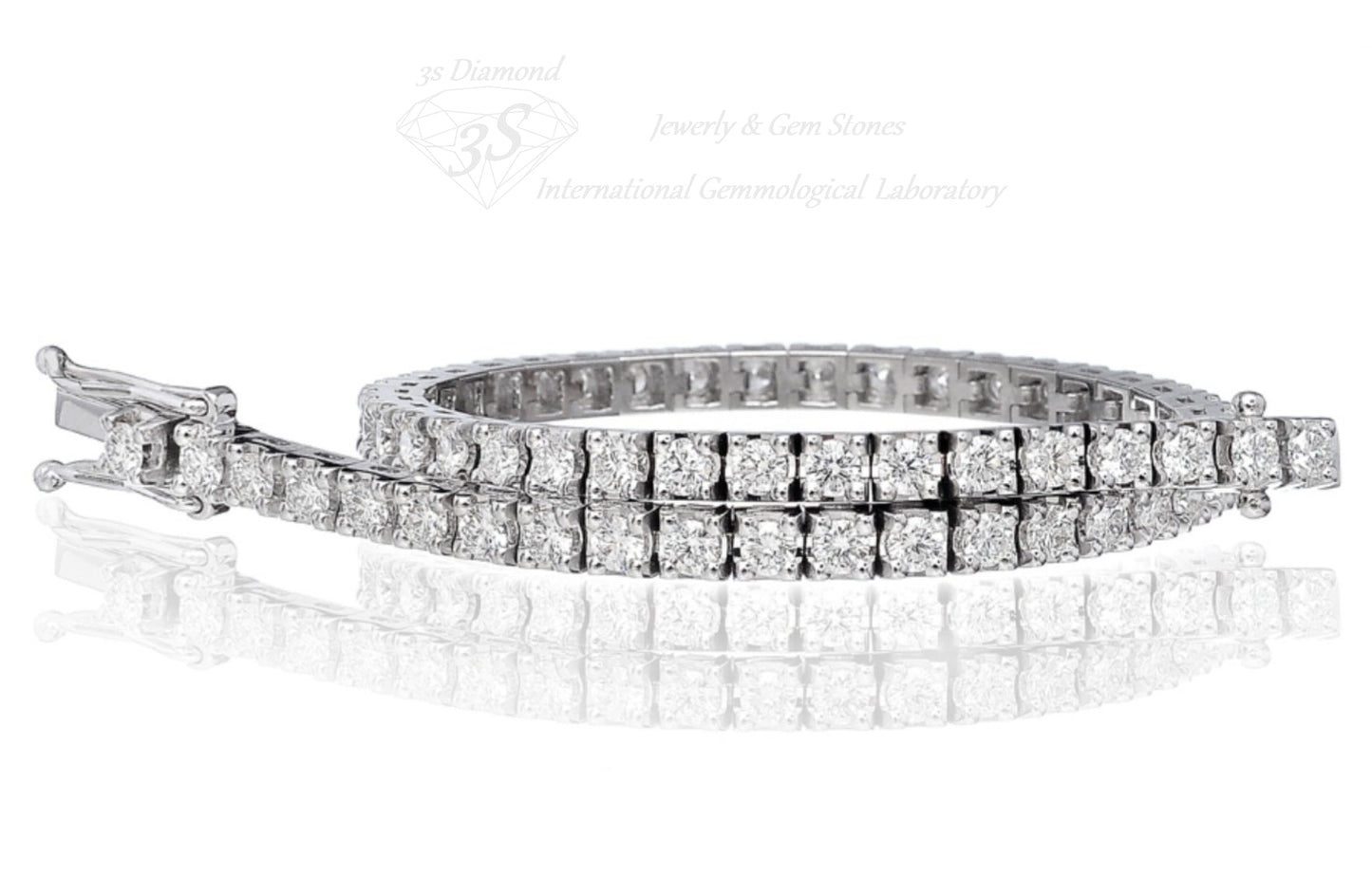 bracciale tennis in oro bianco e diamanti naturali 4,00ct