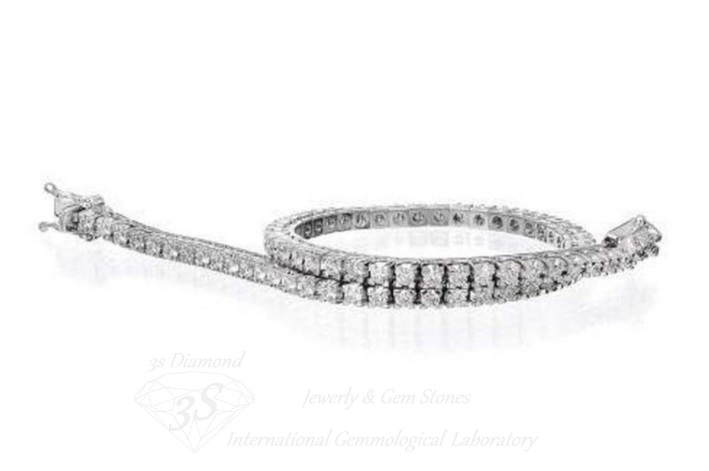 Pulsera de tenis de oro blanco de 4,00 ct y diamantes naturales