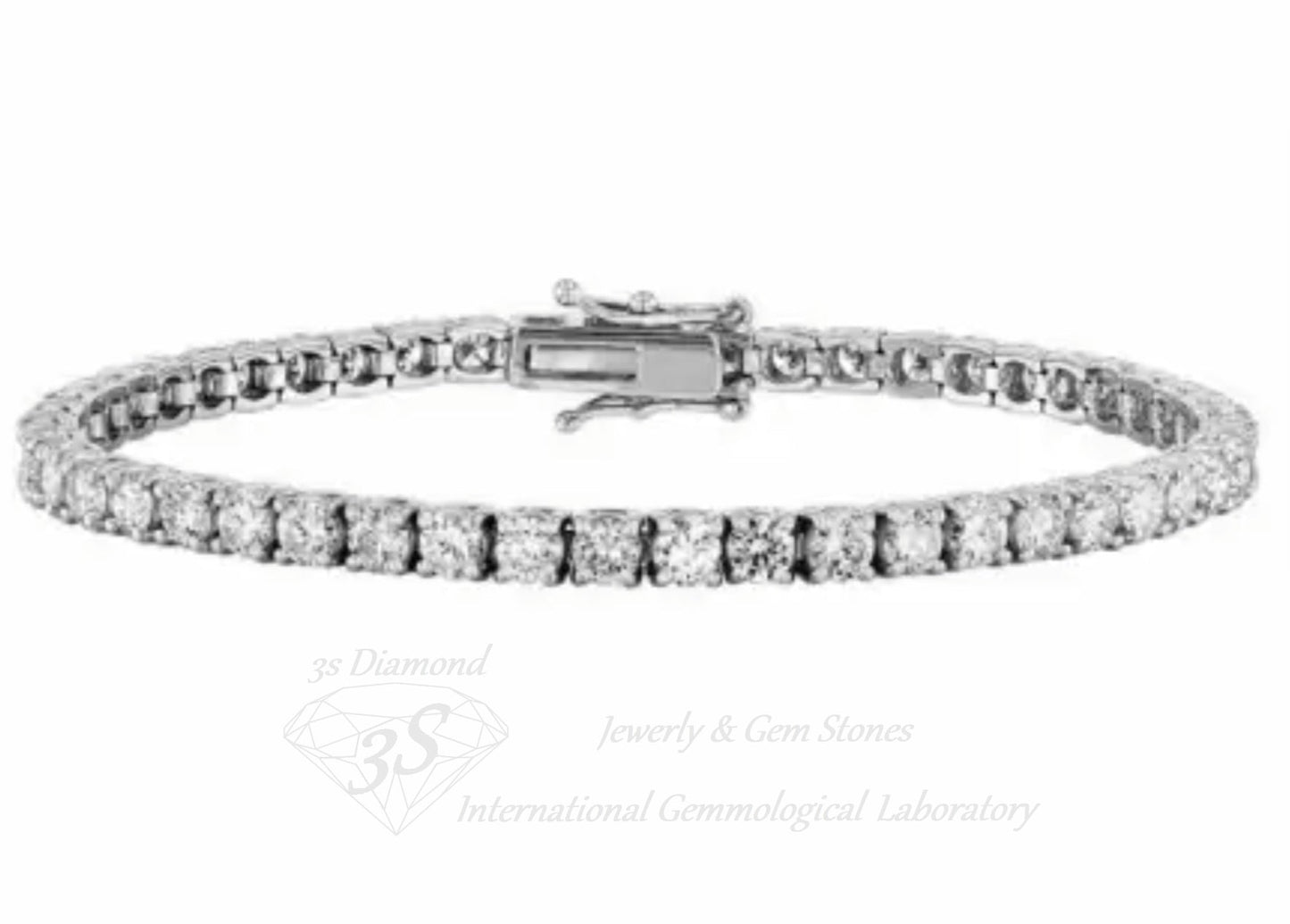 Pulsera de tenis de oro blanco de 4,00 ct y diamantes naturales