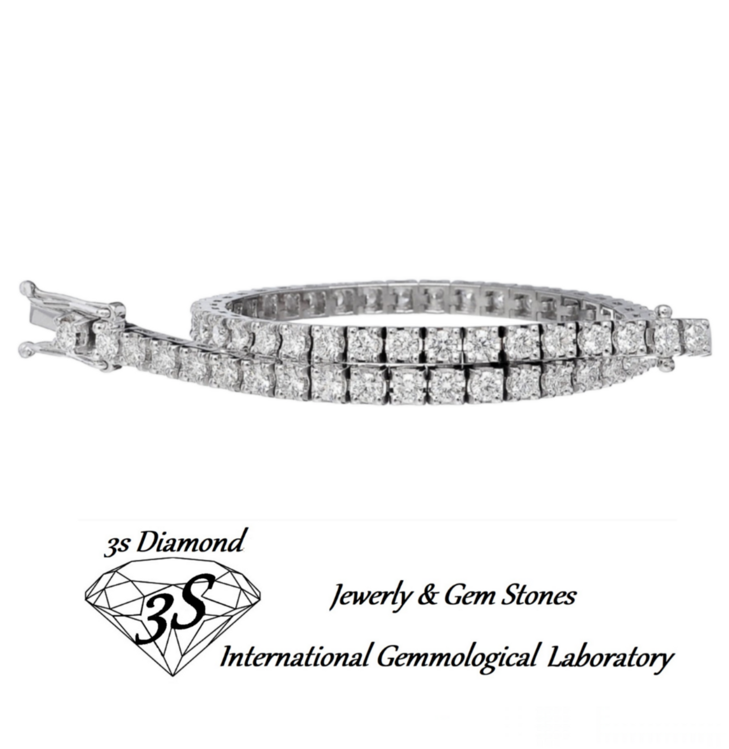 Pulsera de tenis de oro blanco de 4,00 ct y diamantes naturales