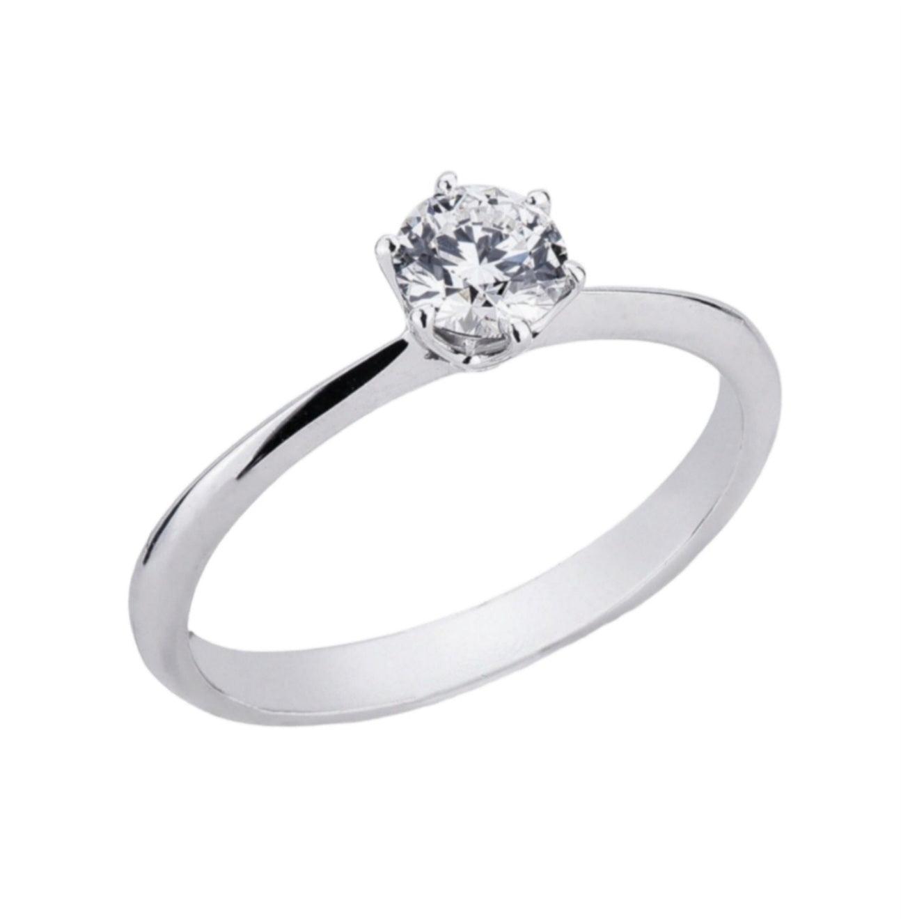 Anillo solitario de diamante natural de 0,15 ct con certificación IGI D IF