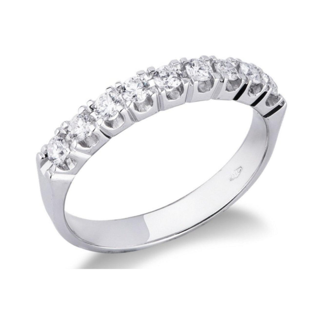 Ring mit 9 natürlichen Diamanten, 0,90 ct, zertifiziert IGI D VVS1