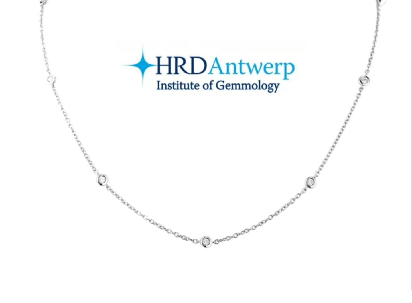 Collar certificado HRD EN oro blanco con 7 diamantes naturales 0,77 ct