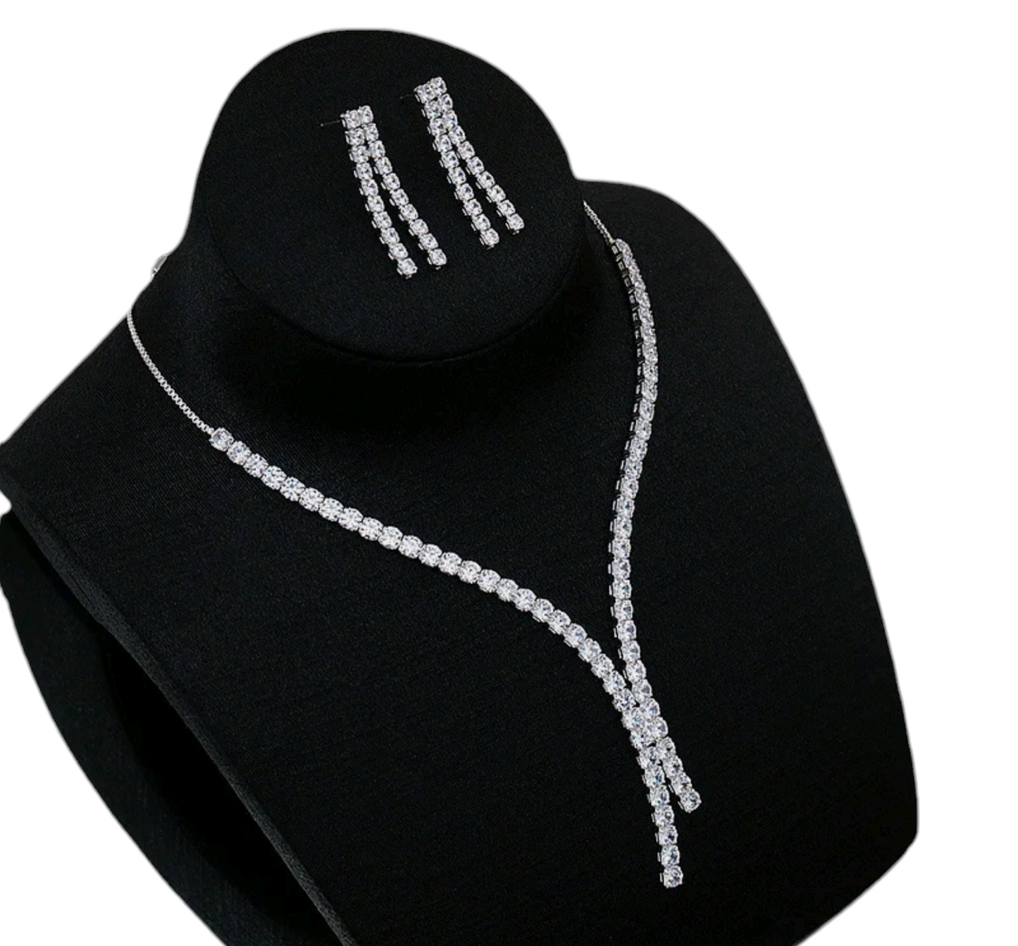 Conjunto collar y pendientes tenis oro y diamantes naturales 14,60 ct